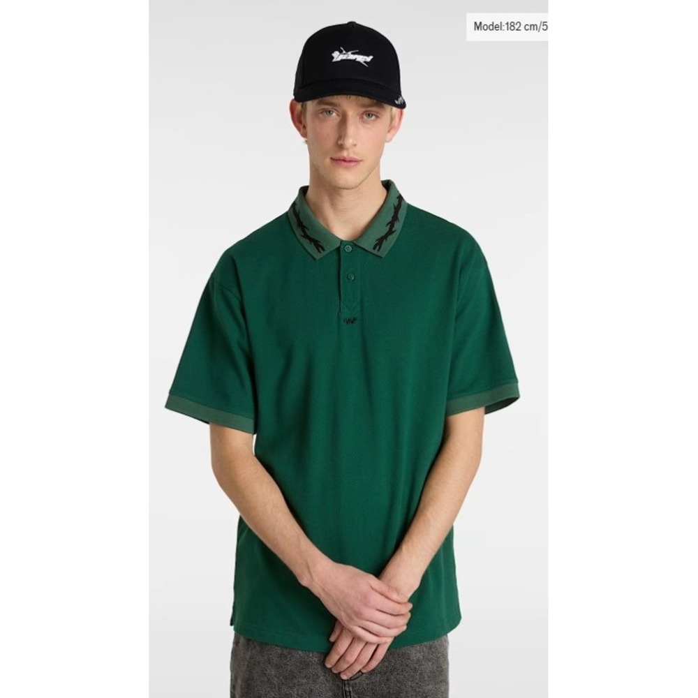 Vans Skate Mesh Polo Shirt Men Skateboarding Breathability Loose Fit Size Medium